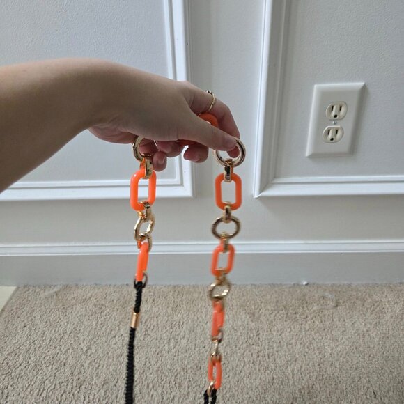 Vintage Chunky Chain Link Orange & Gold Statement Belt - Picture 8 of 9